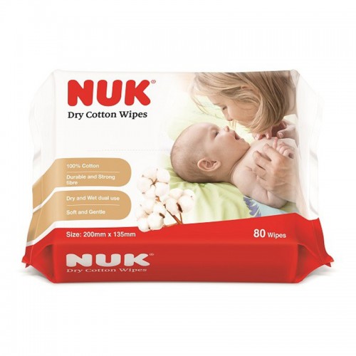 NUK Dry Cotton Wipes 80pcs x 6